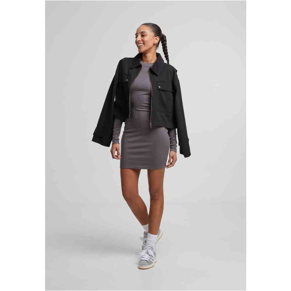 Urban Classics - Workwear Cropped Cotton Jacket - Zwart